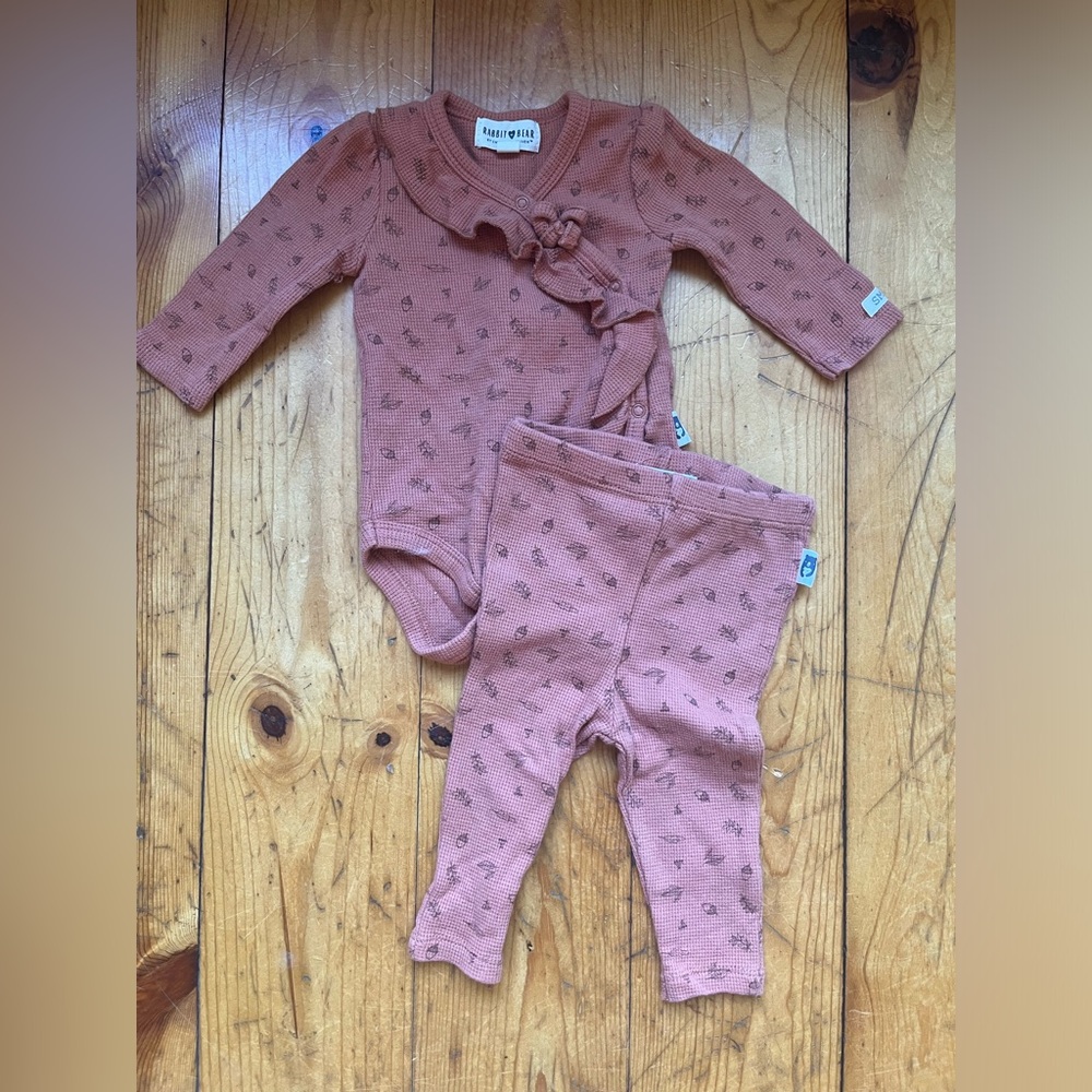 Rabbit and Bear Fall Bodysuit Set